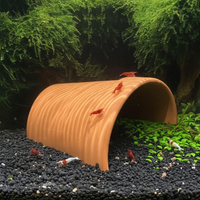 Aquarium Plant Red - كهف سيراميك عملي لتربية الأسماك والروبيان،