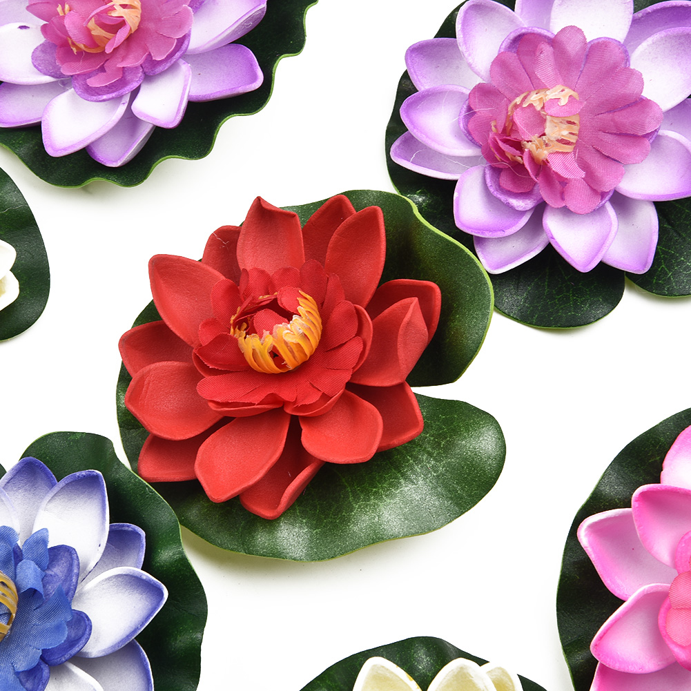 Aquarium Plant Red Lotus - زهور اللوتس الاصطناعية المصنوعة من مادة