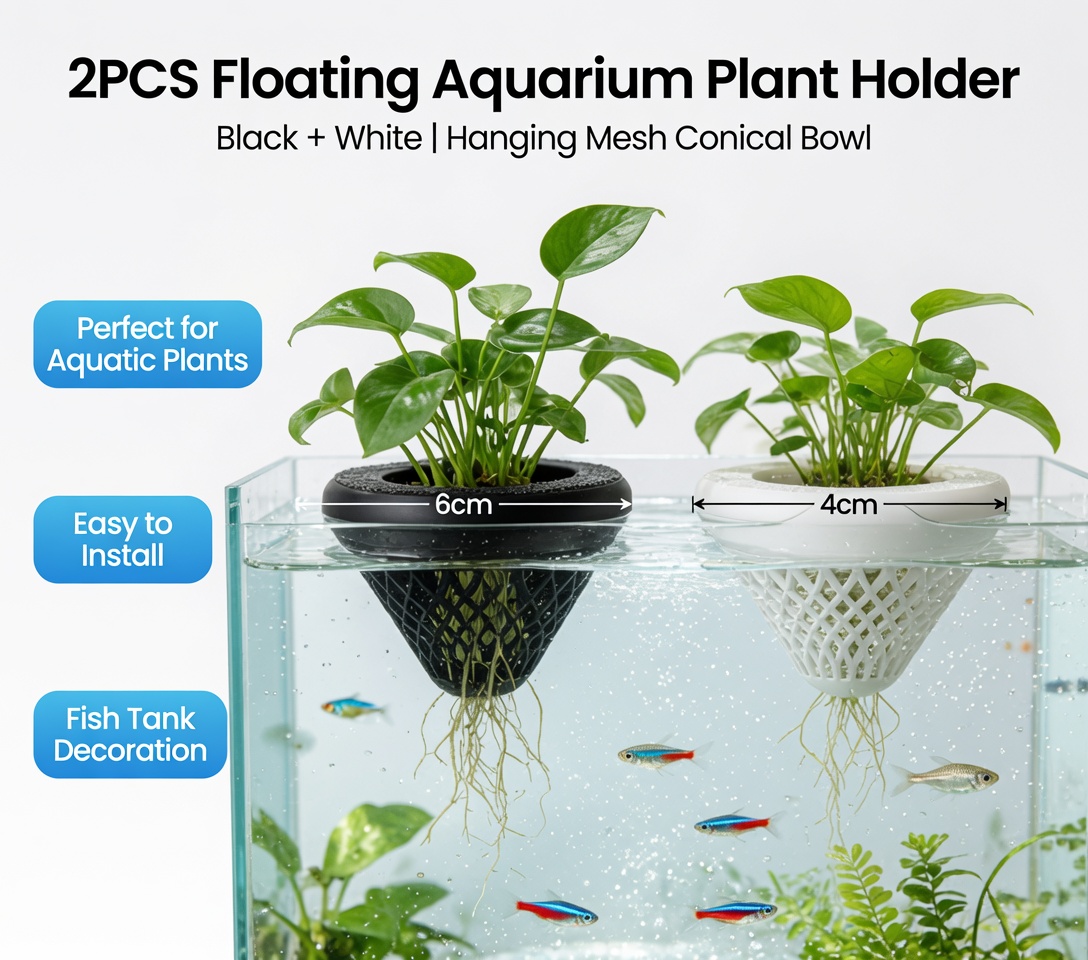 قطعتان من حامل النباتات العائم - مراجعة Aquarium Plant Growth وسعره